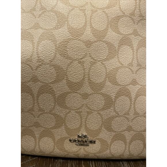 COACH Beige Yellow Signature Zip Shoulder Bag F29209 Canvas - Picture 2 of 15